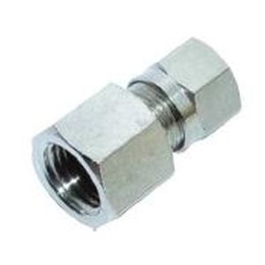 Straight female connector with cylindric thread