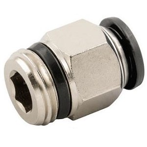 Straight connector with universal thread
