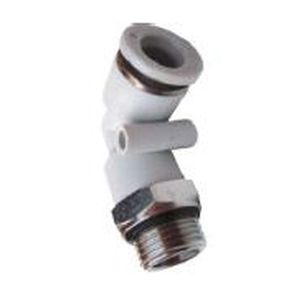 Swivel L-fitting with cylindric thread