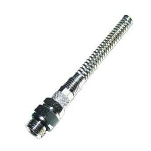 Straight male swivel adapter with protective spring