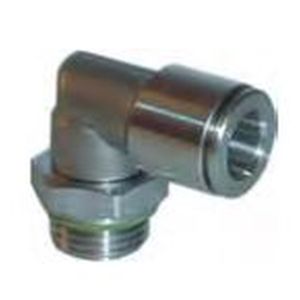Swivel L-fitting with cylindric thread