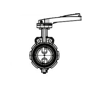 Butterfly valve with lever