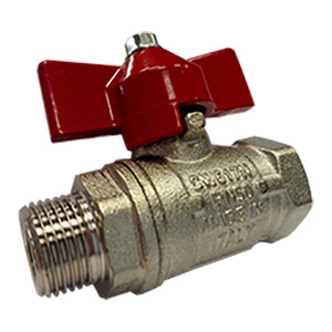 Male-female ball valve with T handle